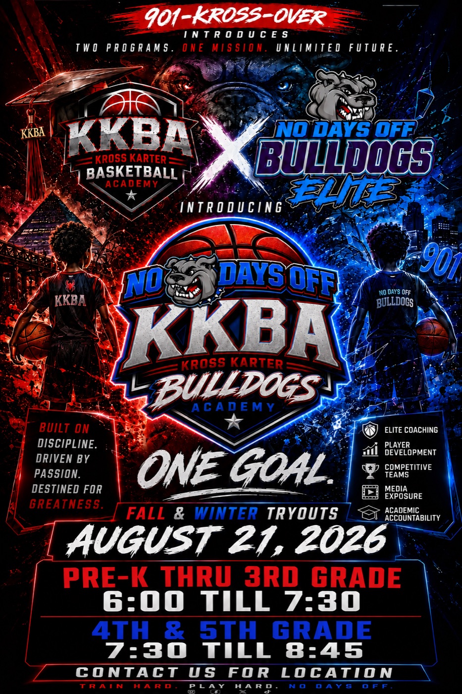 No Days Off KKBA Bulldogs Academy tryouts, August 21 2026